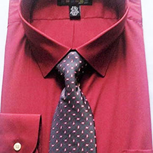 Shirt & tie mens new size L neck 16-16.5" sleeves 34/35" 60% cotton polyester